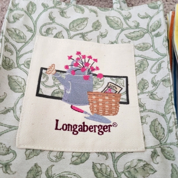 Set of 3 Longaberger Mini Cloth Totes - 2 Used, 1 Brand New With Tags! - Picture 4 of 16